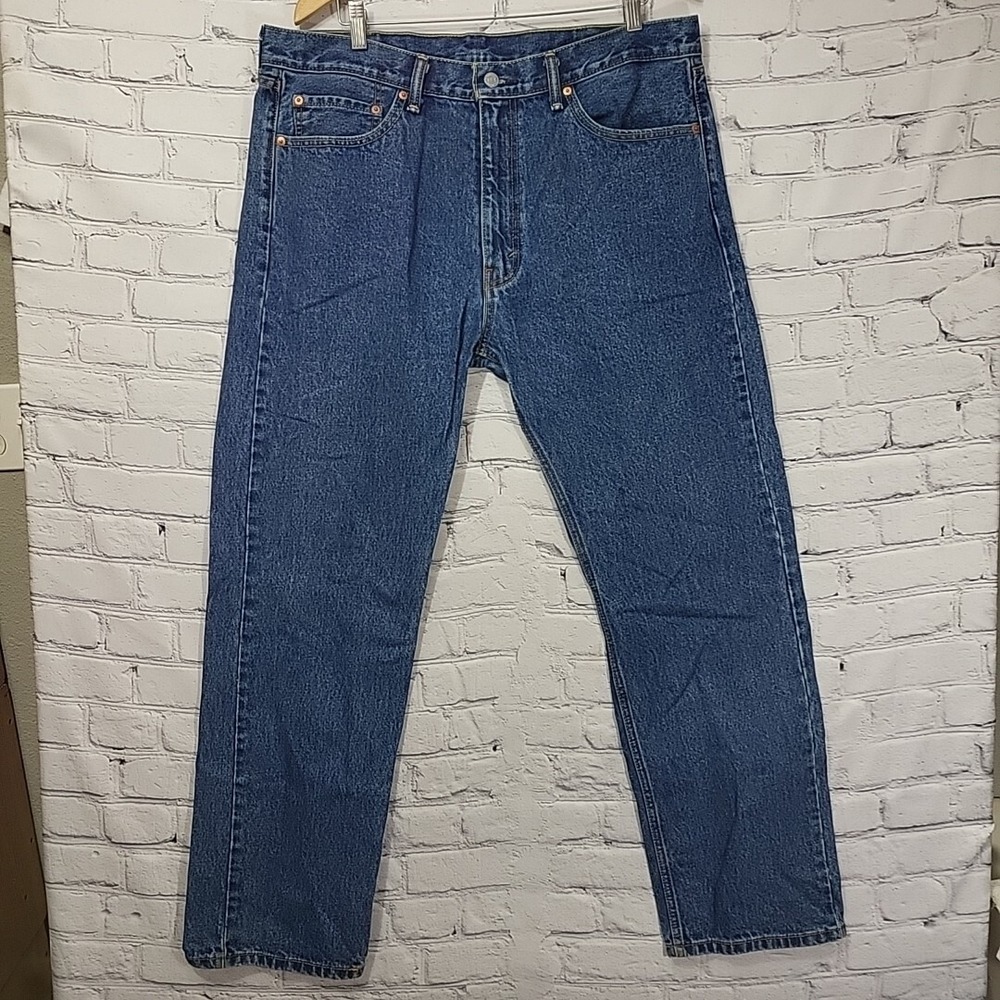 Levi's 505 Straight Leg Jeans Men's Size 38x32 Blue‎ Denim Flaw